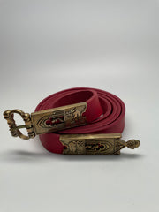 Belt - Leather with brass buckles and tips