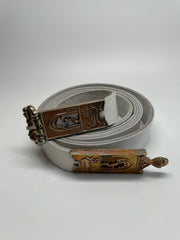 Belt - Leather with brass buckles and tips