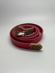 Belt - Leather with brass buckles and tips