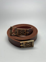 Belt - Leather with brass buckles and tips
