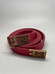 Belt - Leather with brass buckles and tips