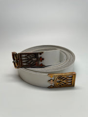 Belt - Leather with brass buckles and tips