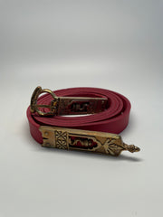 Belt - Leather with brass buckles and tips