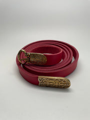 Belt - Leather with brass buckles and tips