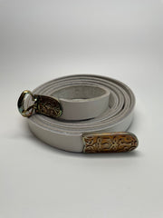 Belt - Leather with brass buckles and tips