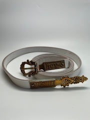Belt - Leather with brass buckles and tips