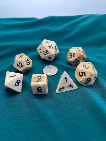 Bone Dice - 7 piece set