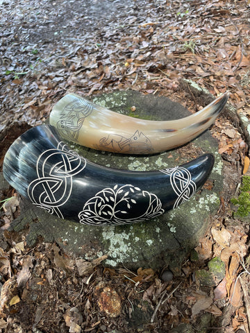 Horn with Carved Accents