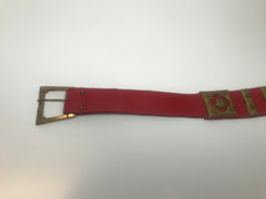 Small Square Brass Plaque Belt w/ Partitions