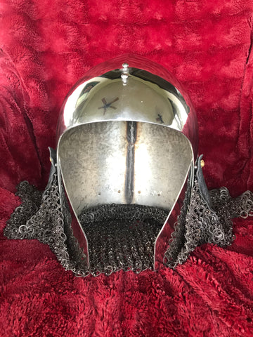 Helmet -Classic Bassonet / Stainless / 14 ga / with Two Period Face Plates