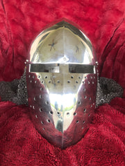 Helmet - Crusader Kingdom / Stainless 14 ga / with Aventail