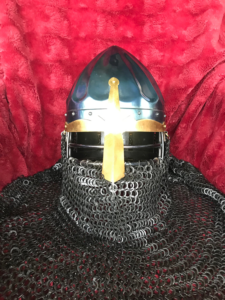 Helmet - Norman Viking / Fluted / Mild with Aventail / 14ga