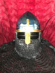 Helmet - Norman Viking / Fluted / Mild with Aventail / 14ga