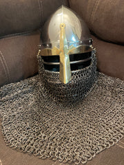 Helmet  - Norman Viking / Stainless with Aventail