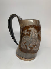 Highly Carved Horn Mug