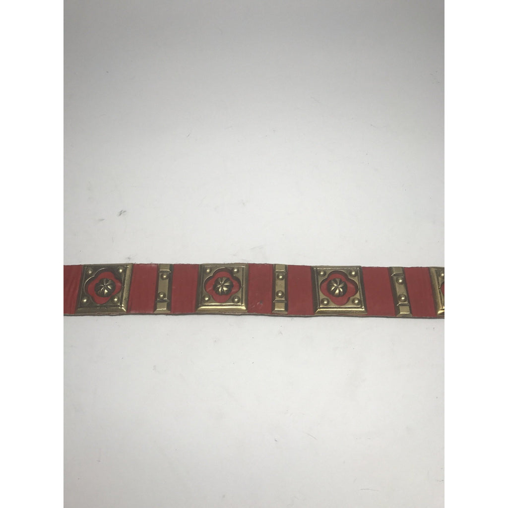 Small Square Brass Plaque Belt w/ Partitions