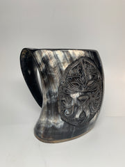 Highly Carved Horn Mug